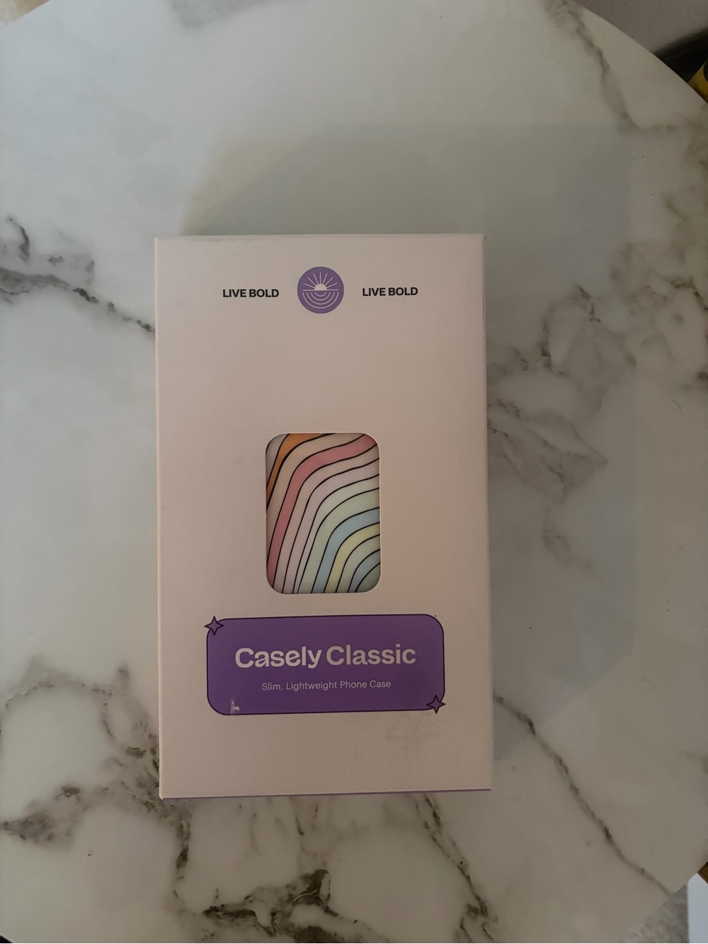 Casely Classic Slim Phone Case - Pastel Rainbow Wave (Pink)